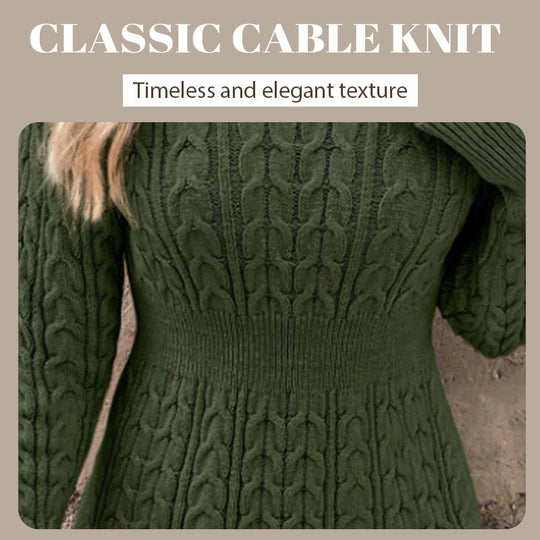 Cable Knit Bodycon Mini Sweater Dress
