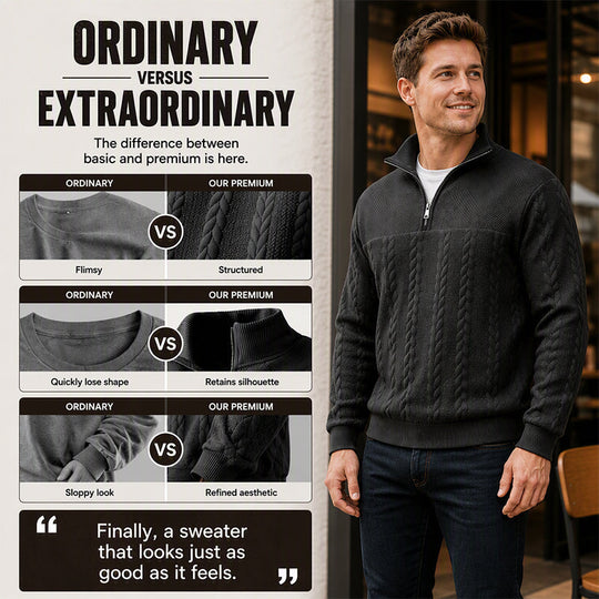 Men's Casual Jacquard Half-Zip Sweatshirt