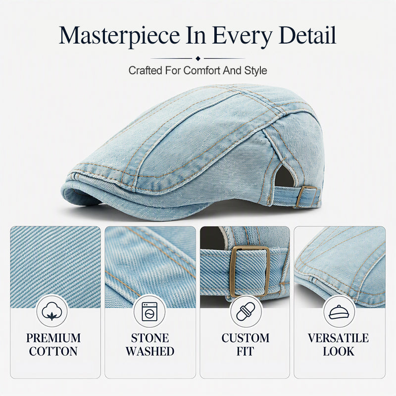 🧢✨Unisex Vintage Distressed Beret Flat Cap