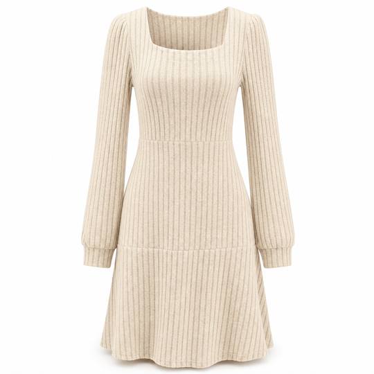 Women's Square Neck Babydoll Dress with Pockets