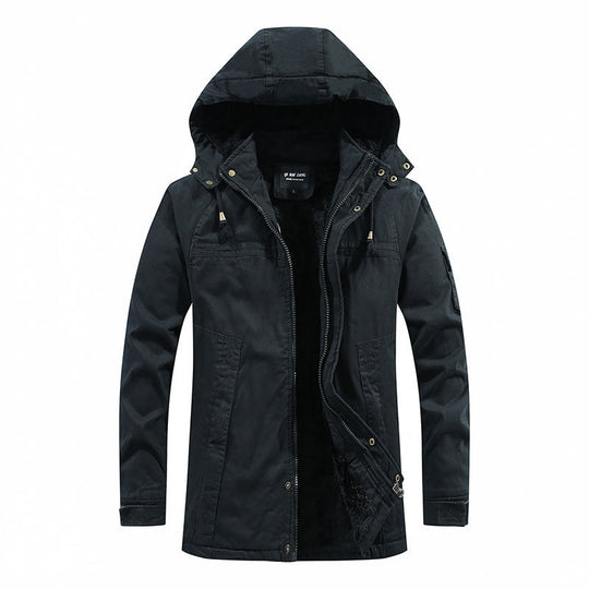 Men's Plush-Lined Hooded Utility Jacket