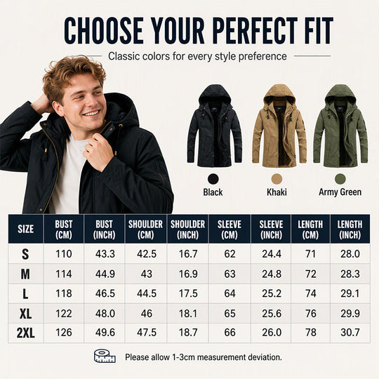 Men's Plush-Lined Hooded Utility Jacket