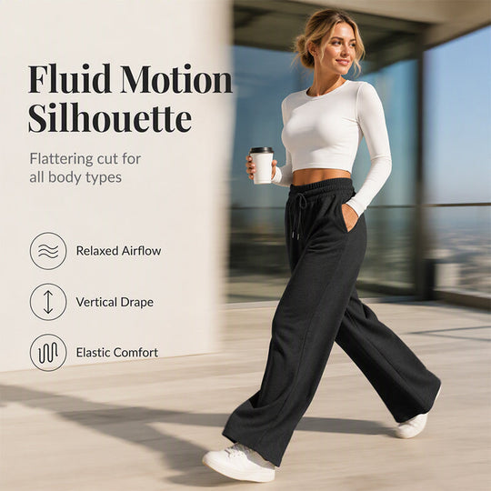 ✨ Effortless Wide-Leg Style | Women’s High-Waist Drawstring Pants