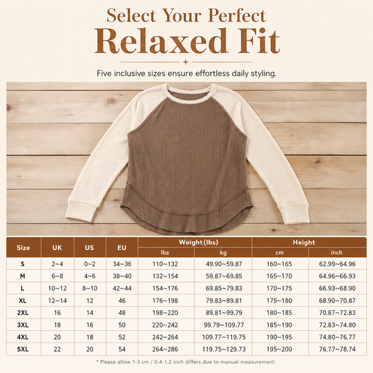 🍁Women's Western Ranch Style Raglan Long Sleeve Knit Top with Textured Waffle Fabric and Curved Hem