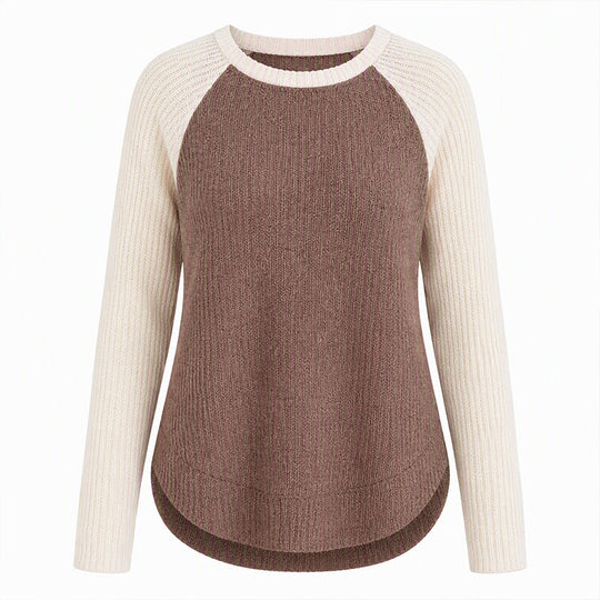 🍁Women's Western Ranch Style Raglan Long Sleeve Knit Top with Textured Waffle Fabric and Curved Hem
