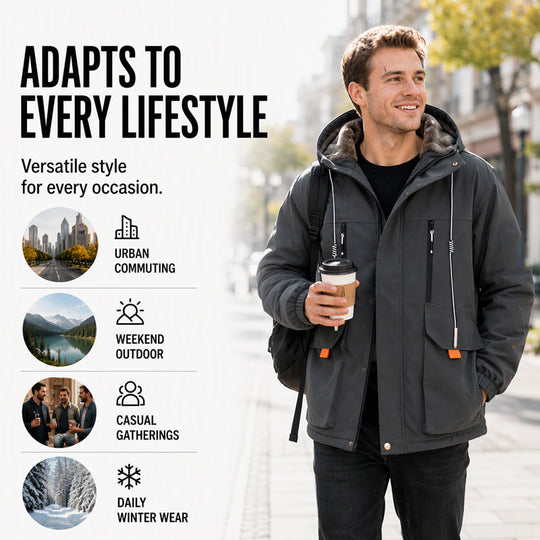 Men's Plush-Lined Hooded Parka Jacket