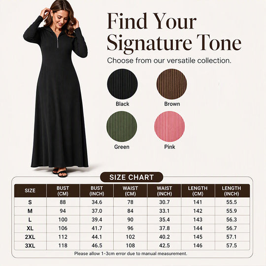 Women's Ribbed Knit Hooded Maxi Dress