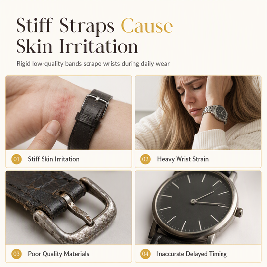 🌸 30% OFF NOW! 🌸Simple Women's Quartz Watch with Leather Strap and Three-Eye Dial