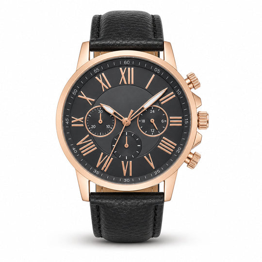 🌸 30% OFF NOW! 🌸Simple Women's Quartz Watch with Leather Strap and Three-Eye Dial