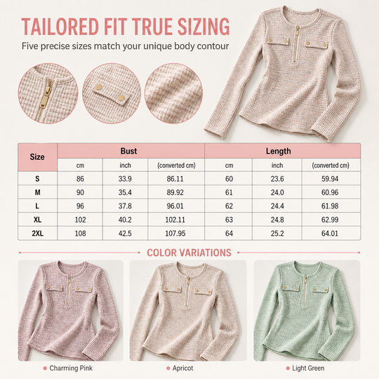 🌸Hot Sale 50% OFF💖Women's Long Sleeve V-Neck Half Zip Knit Top