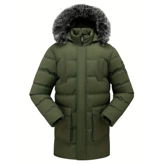 Men's Mid-Length Winter Windproof Thermal Jacket