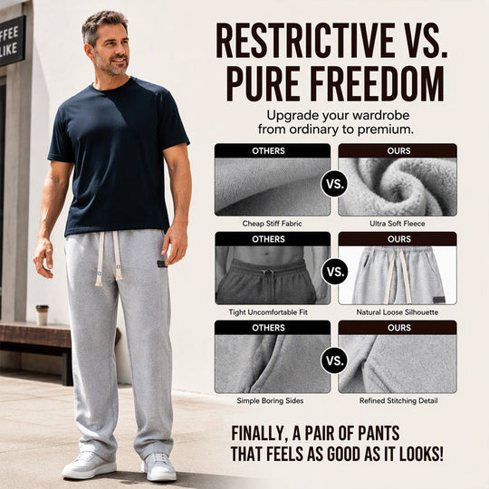Men's Casual Wide-Leg Sweatpants with Pockets