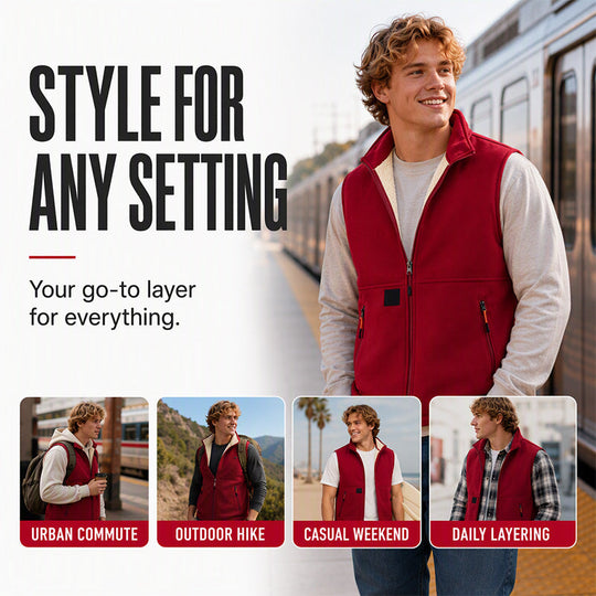 Unisex Winter Plush-Lined Warm Vest