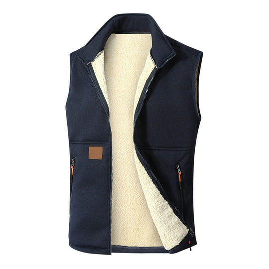 Unisex Winter Plush-Lined Warm Vest