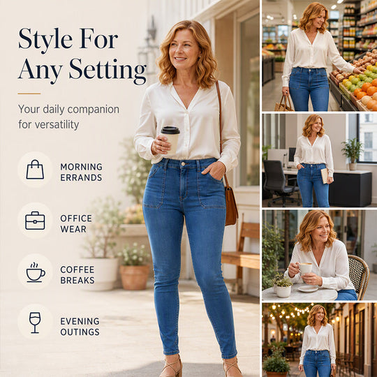 Women's Casual Stretchy High-Waisted Jeans