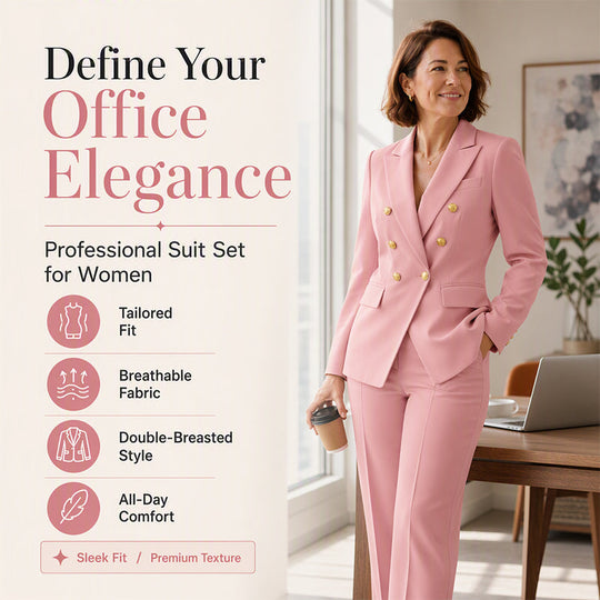 Women's Elegant Double Breasted Blazer & Pants Set
