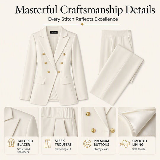 Women's Elegant Double Breasted Blazer & Pants Set