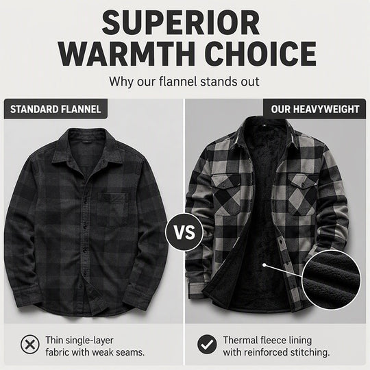 Men's Winter Thermal Plaid Shirt Jacket