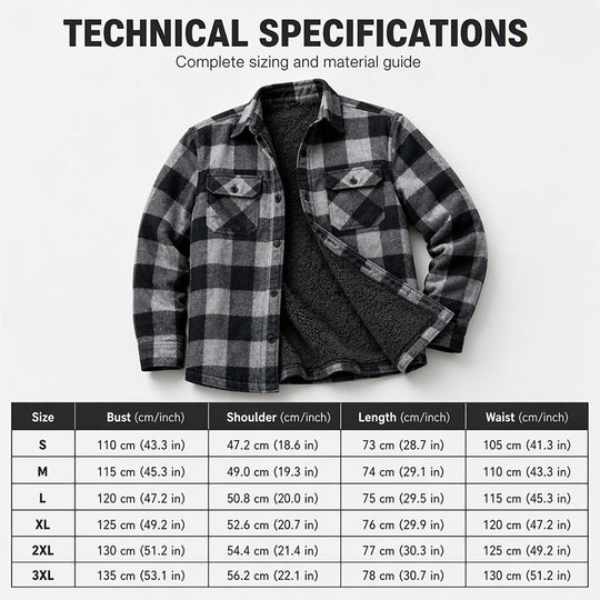 Men's Winter Thermal Plaid Shirt Jacket