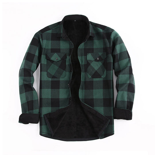 Men's Winter Thermal Plaid Shirt Jacket