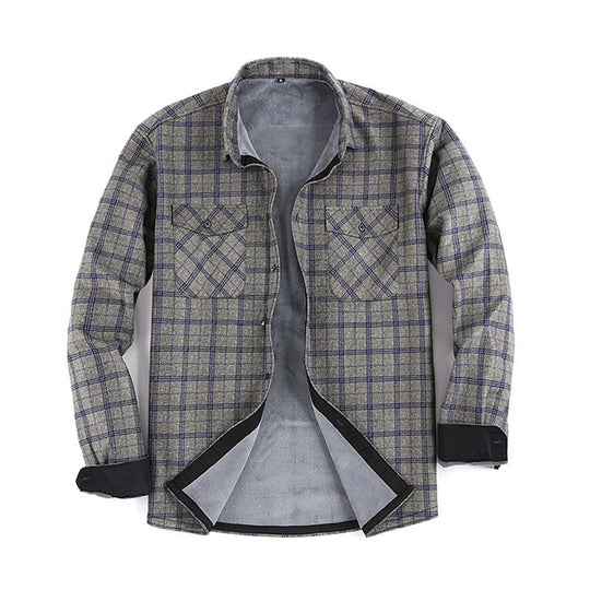 Men's Winter Thermal Plaid Shirt Jacket