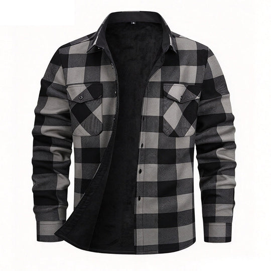 Men's Winter Thermal Plaid Shirt Jacket