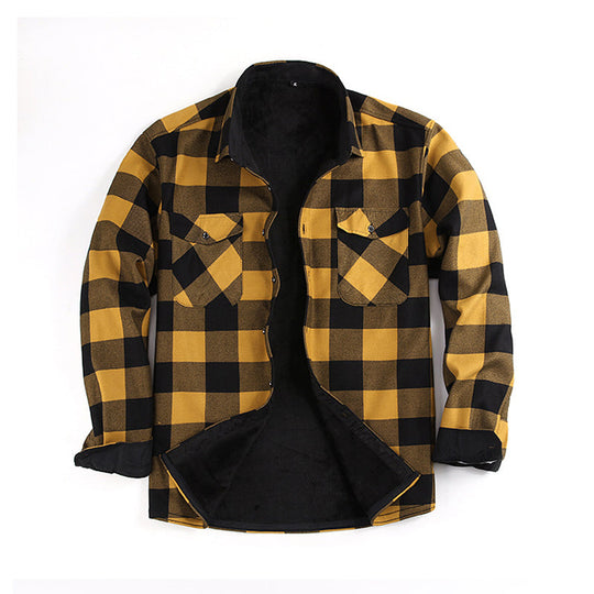 Men's Winter Thermal Plaid Shirt Jacket