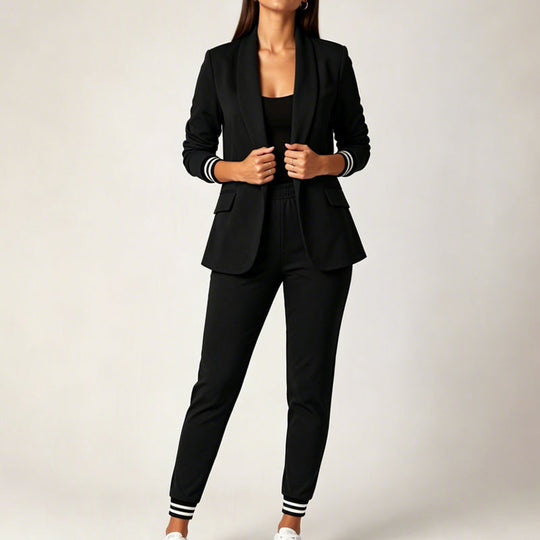 Women's open-front blazer and trousers set