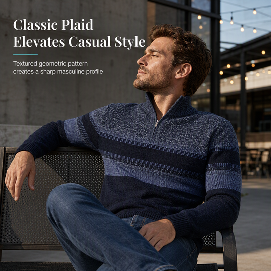 🧢Hooded & Versatile, Modern Fit👕 Men's Hooded Fleece Plaid Sweater – Classic Hood & Modern Cut | Comfortable Movement, Everyday Style ✨