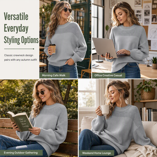🌸🖤Black Friday Sale:50% OFF🖤💖Women's Solid Color Knit Pullover Sweater