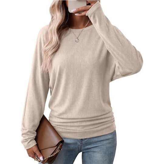 Women's Casual Crewneck Ruched HemTop