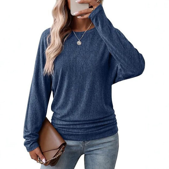 Women's Casual Crewneck Ruched HemTop