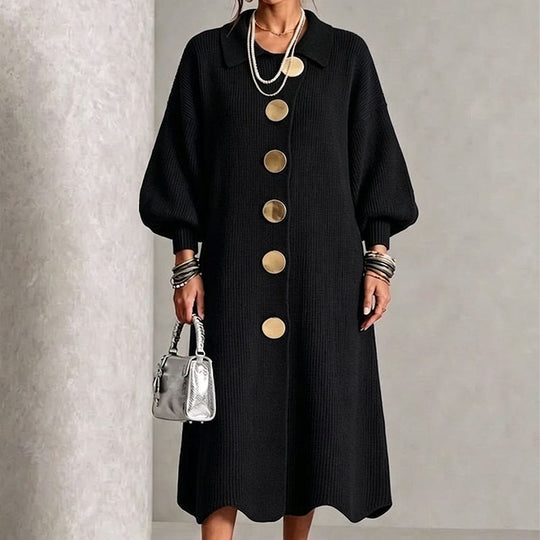 Women's Lantern Sleeve Ribbed Knit Maxi Dress