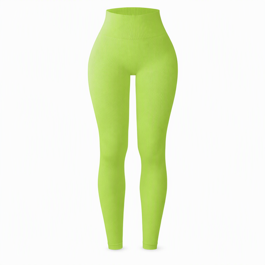 High Waisted Seamless Ribbed Yoga Pants Workout Gym Leggings Athletic Tights