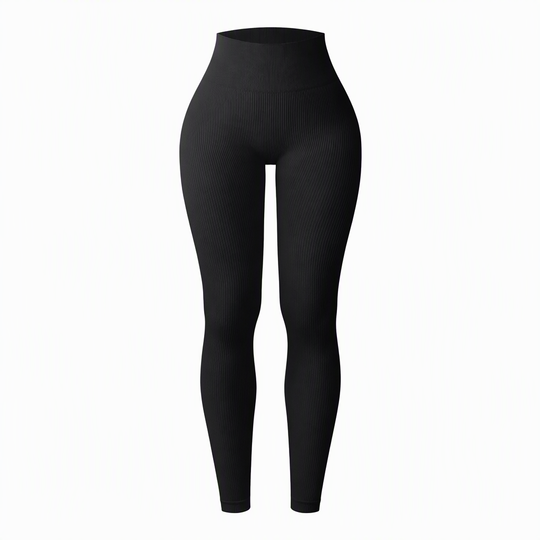 High Waisted Seamless Ribbed Yoga Pants Workout Gym Leggings Athletic Tights
