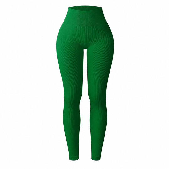 High Waisted Seamless Ribbed Yoga Pants Workout Gym Leggings Athletic Tights