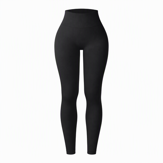 High Waisted Seamless Ribbed Yoga Pants Workout Gym Leggings Athletic Tights