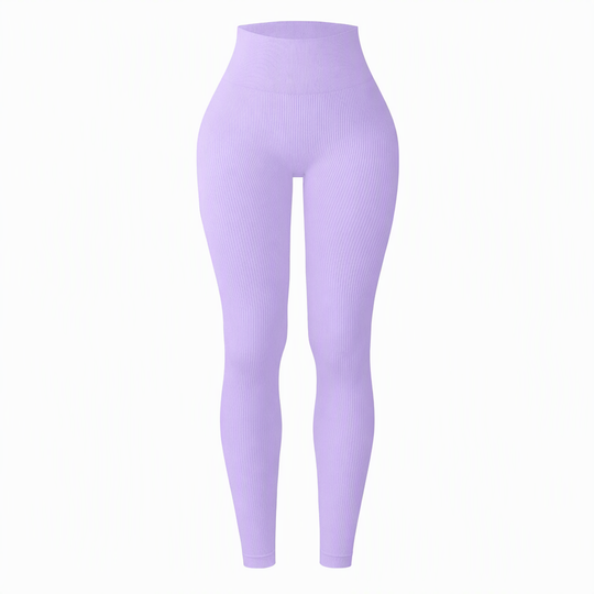 High Waisted Seamless Ribbed Yoga Pants Workout Gym Leggings Athletic Tights