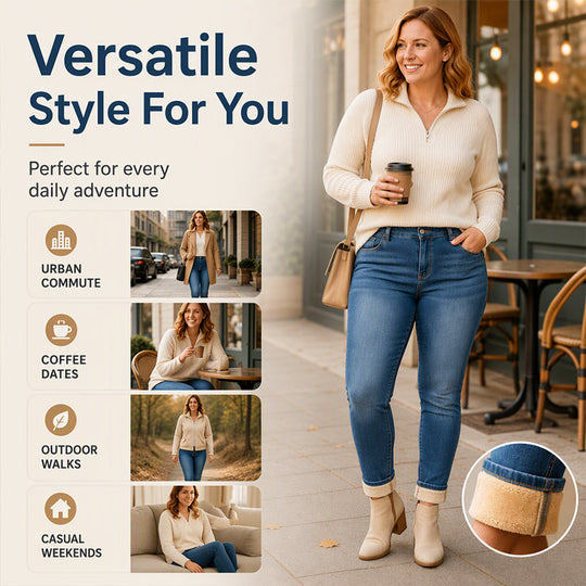 👖Casual & Versatile, Everyday Comfort✨ Women's Casual Stretchy High-Waisted Jeans – Versatile Design & Stretch Fabric ✨