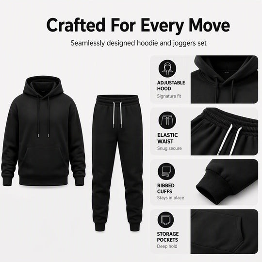 Men's Casual Hoodie & Sweatpants 2-Piece Set