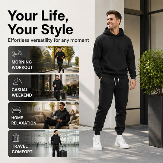 Men's Casual Hoodie & Sweatpants 2-Piece Set