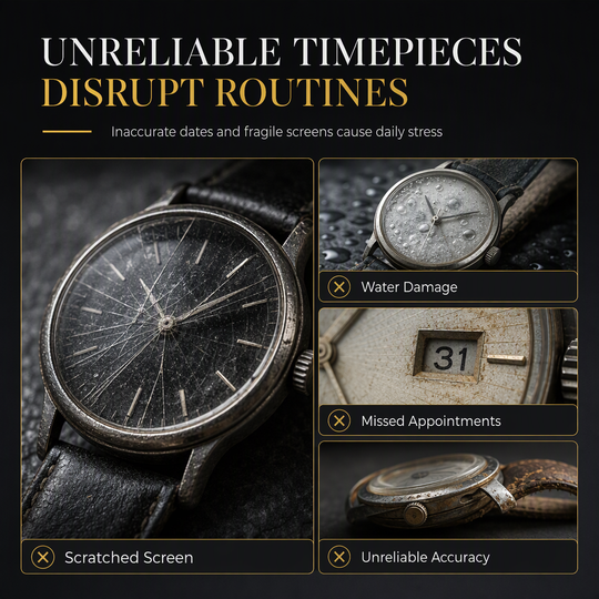 Men's Fashion Watch with Day Date Display Waterproof Luminous Hands and Alloy Steel Band