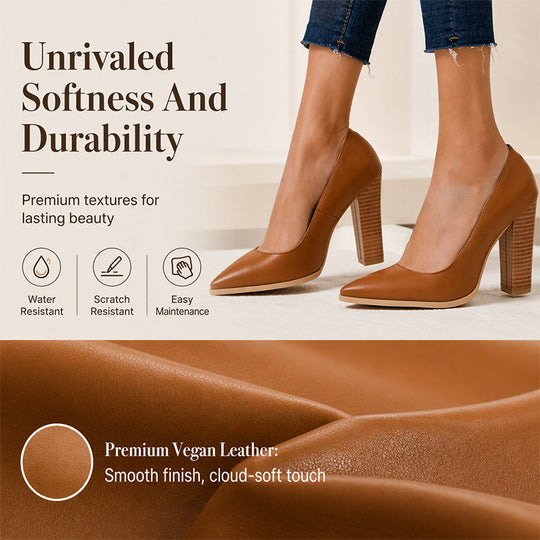 Women's Chic Pointed Toe Chunky High Heels Pumps