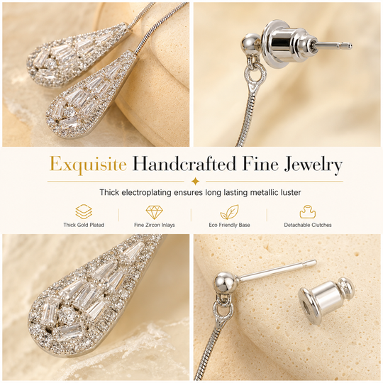 ⚡ Women's Dual Wear Zircon Tassel Earrings – Shiny, Elegant, Convertible 💫