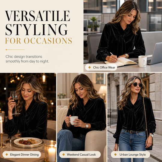 Women's Velvet Long Sleeve T-Shirt with Ribbon Design