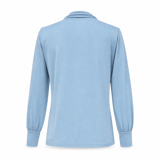 Women's Velvet Long Sleeve T-Shirt with Ribbon Design