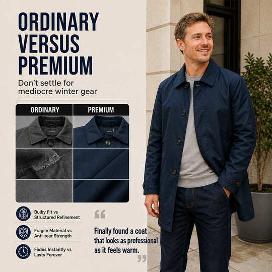⚡Free Shipping⚡Men's Water-Resistant Padded Trench Coat