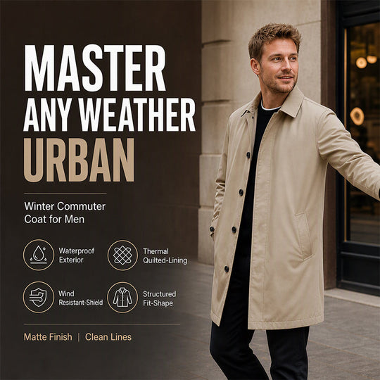 ⚡Free Shipping⚡Men's Water-Resistant Padded Trench Coat