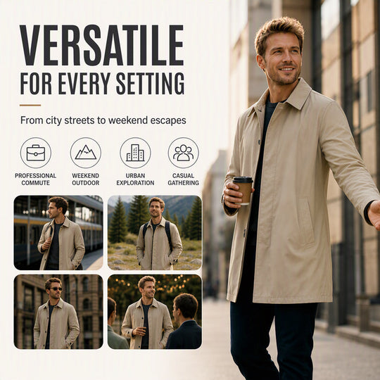 ⚡Free Shipping⚡Men's Water-Resistant Padded Trench Coat