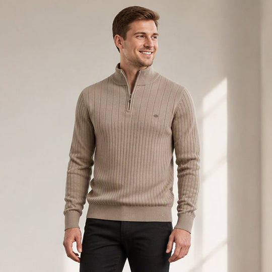 ⚡Free Shipping⚡Men's Casual Mock Neck Half-Zip Knit Sweater